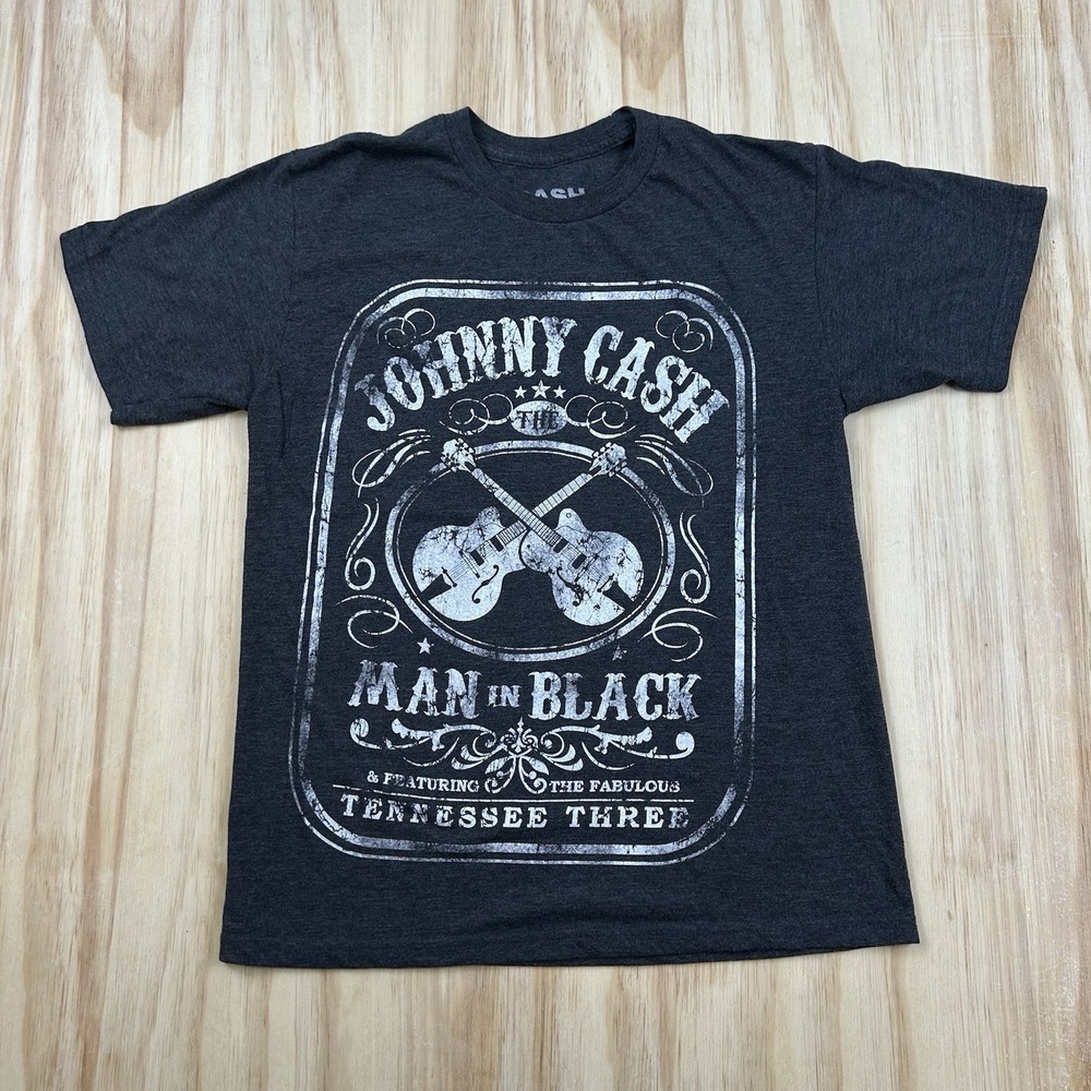Johnny Cash Man In Black Charcoal Heather Graphic T-Shirt Medium‎ Outlaw Country
